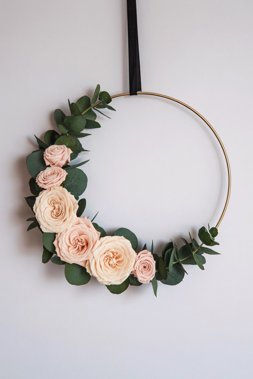 Flower Hoop Wreath - 25 Valentine's Day Preserved Flower Ideas