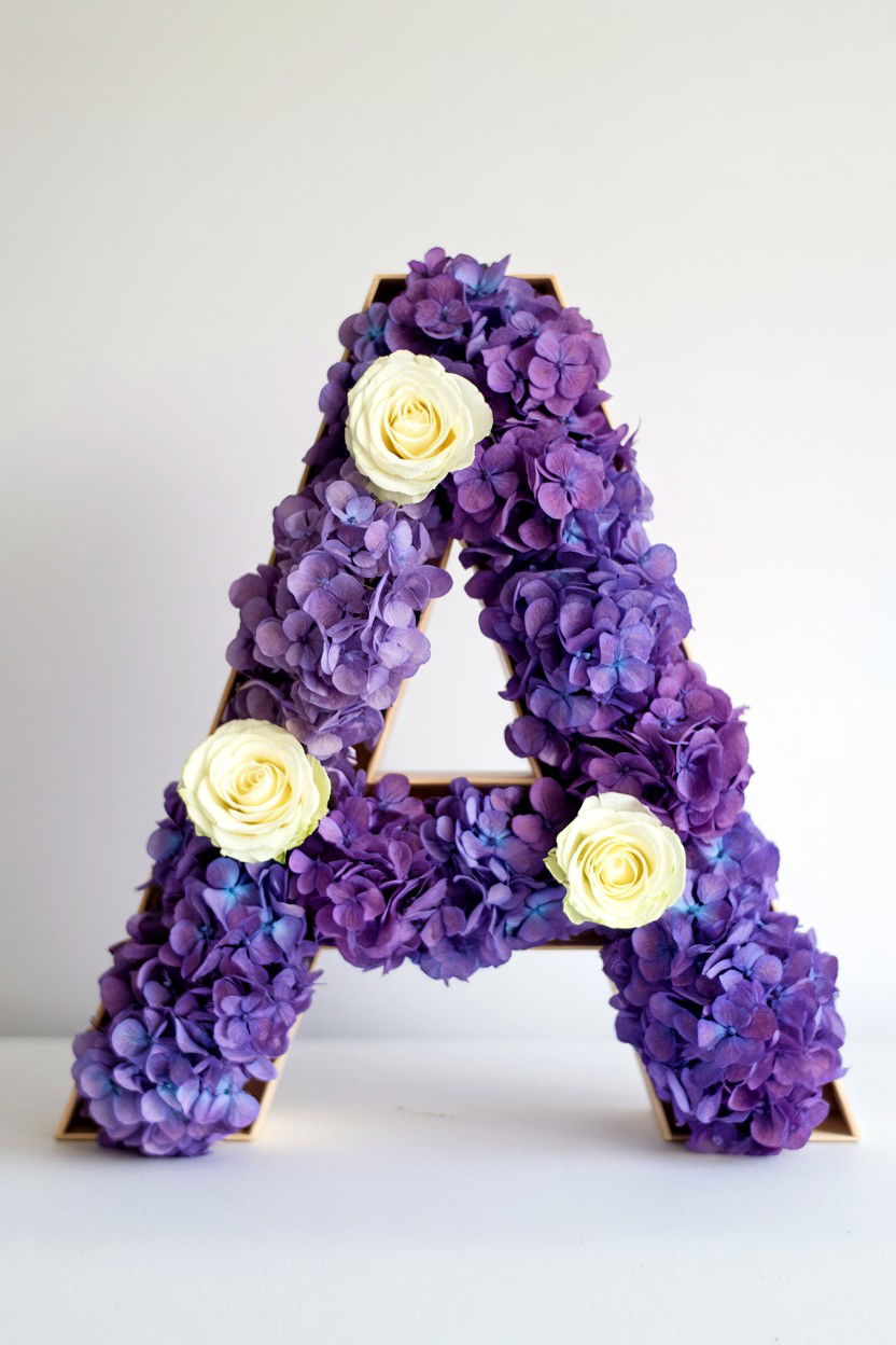 Flower Letter Decor - 25 Valentine's Day Preserved Flower Ideas