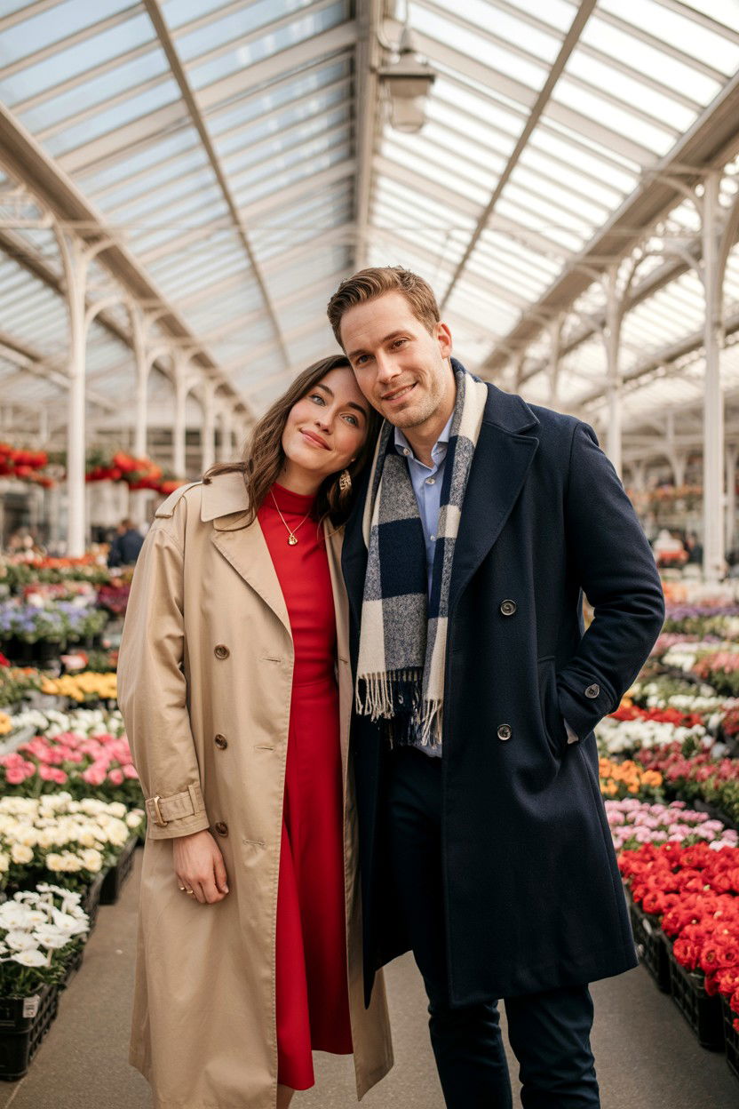 Flower Market Engagement Photos - 25 Valentine's Day Engagement Photo Ideas