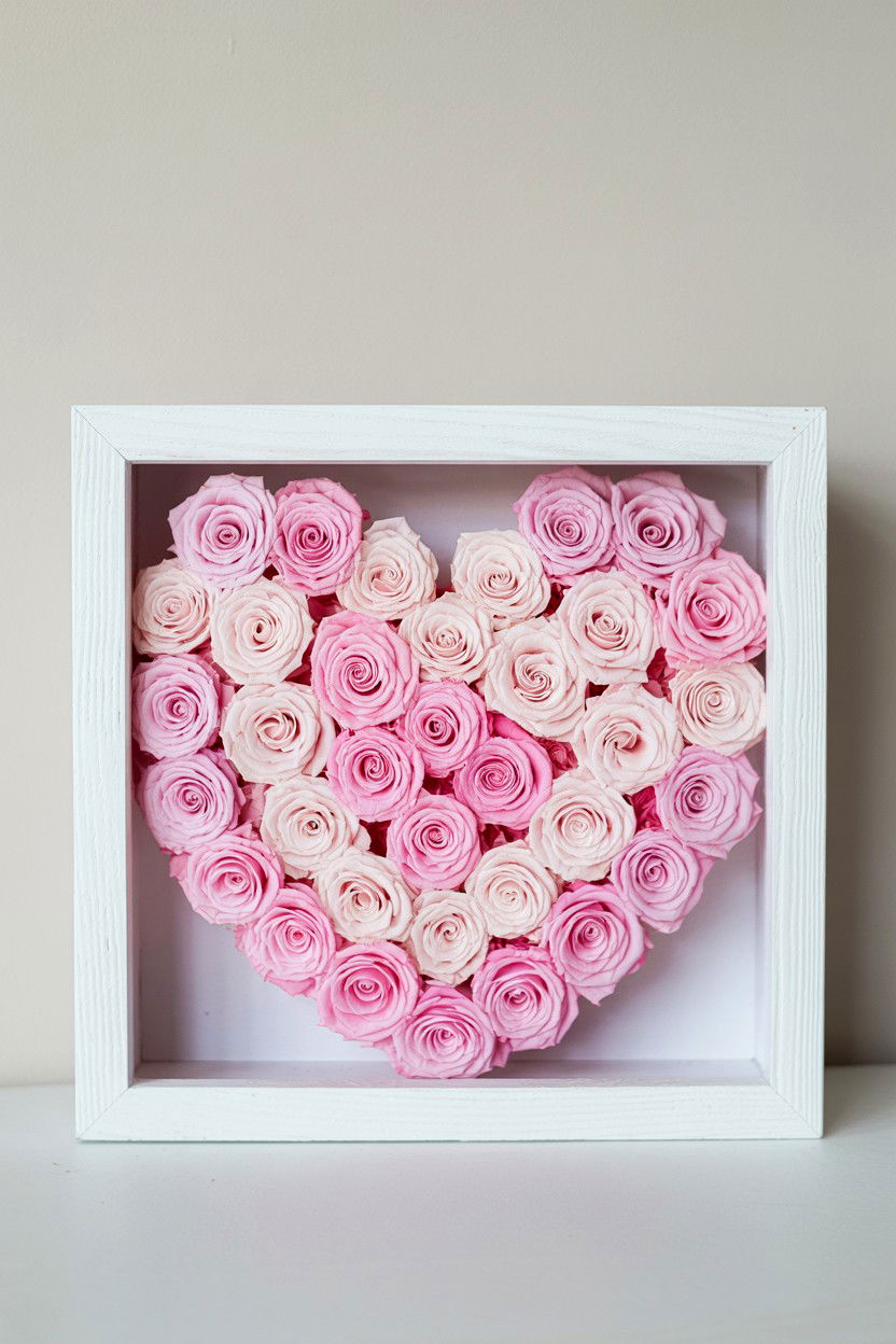 Flower Shadow Box - 25 Valentine's Day Preserved Flower Ideas