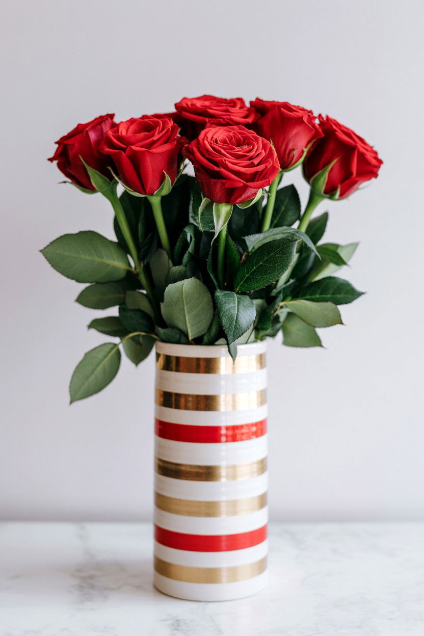 Flower Vase - 25 Valentine's Day Washi Tape Ideas