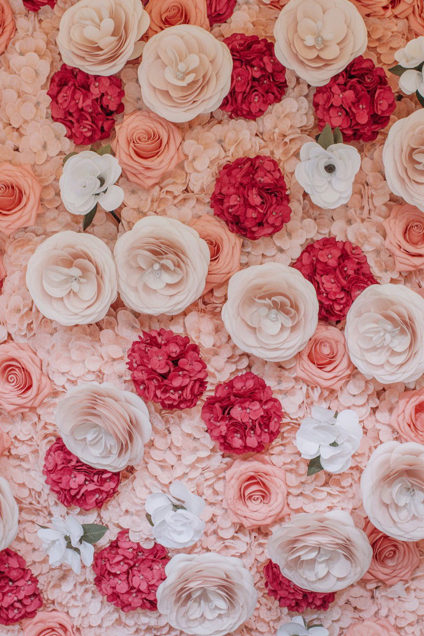 Flower Wall Backdrop - 25 Valentine's Day Flower Display Ideas