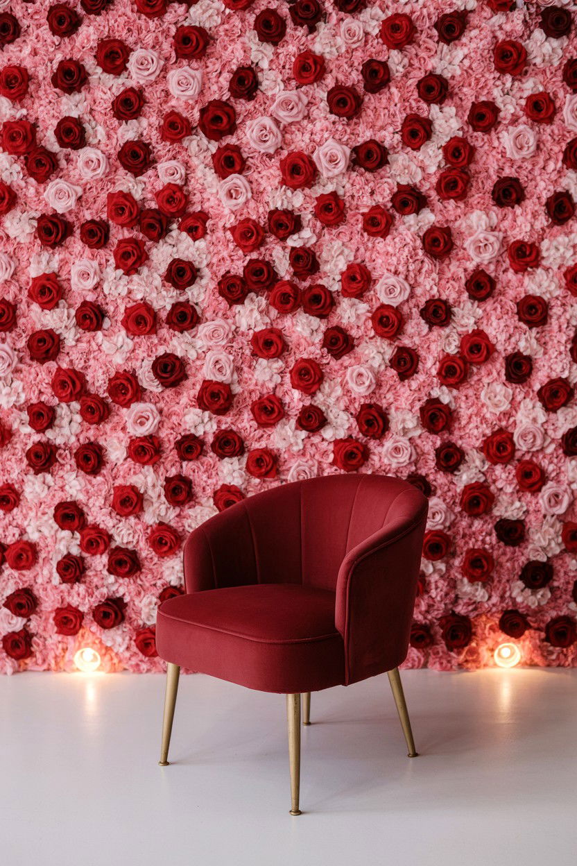 Flower Wall Backdrop - 25 Valentine's Day Proposal Ideas