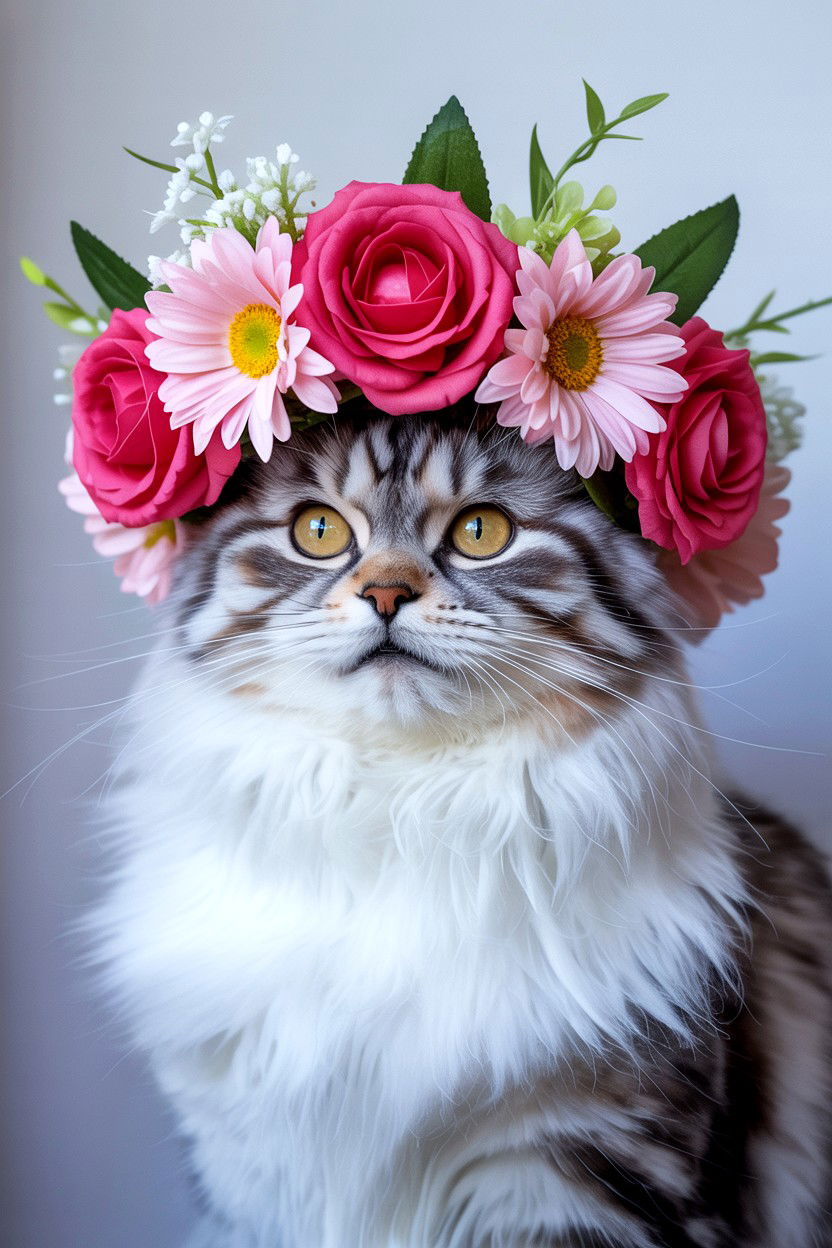 Flower crown for pets - 25 Valentine's Day Pet Costume Ideas
