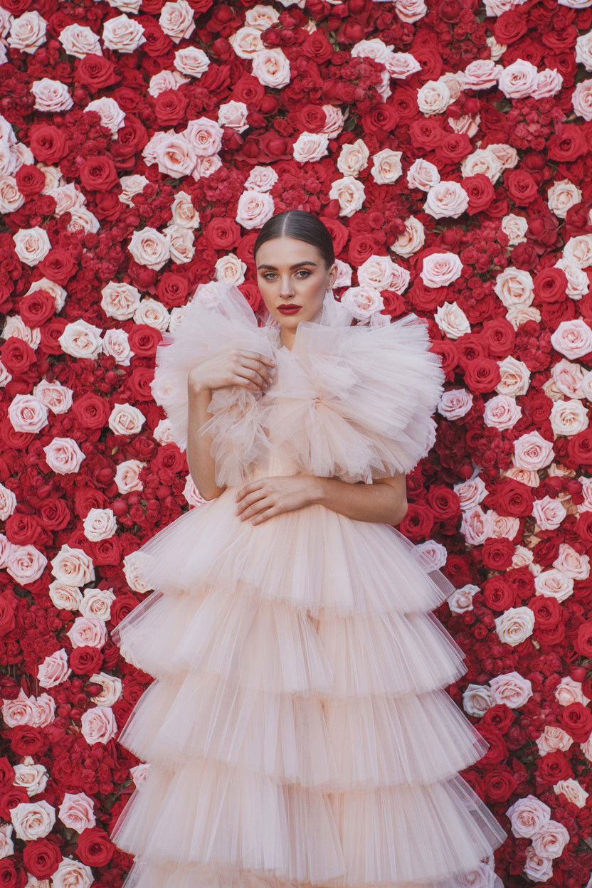 Flower wall backdrop - 25 Valentine's Day Portrait Ideas