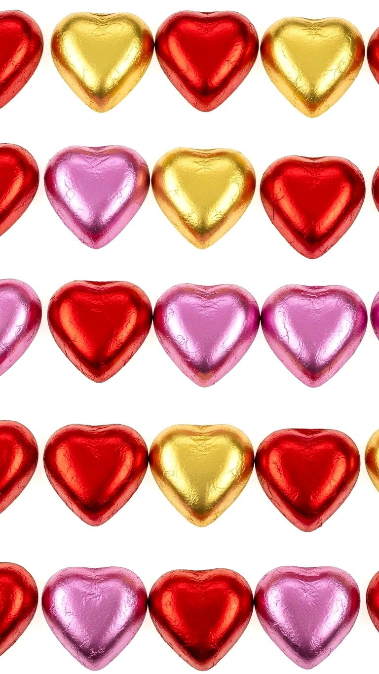 Foil wrapped chocolate hearts - 25 valentine's day heart candy