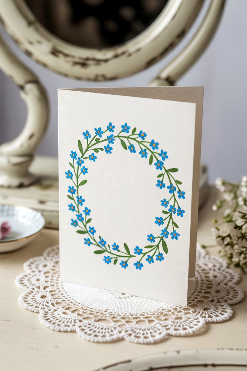 Forget Me Not Card - 25 Floral Valentine's Day Card Ideas