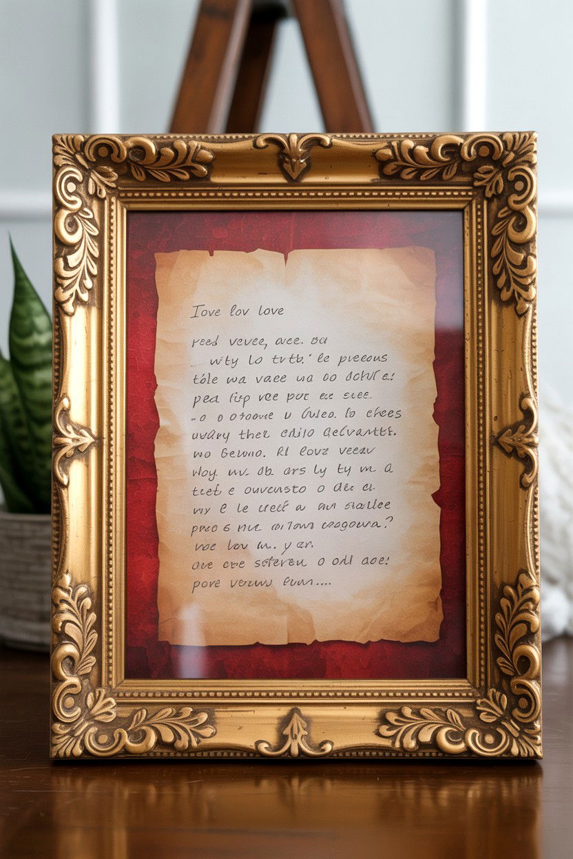 Framed Love Letter - 25 Romantic Gifts for Boyfriend on Valentine's Day