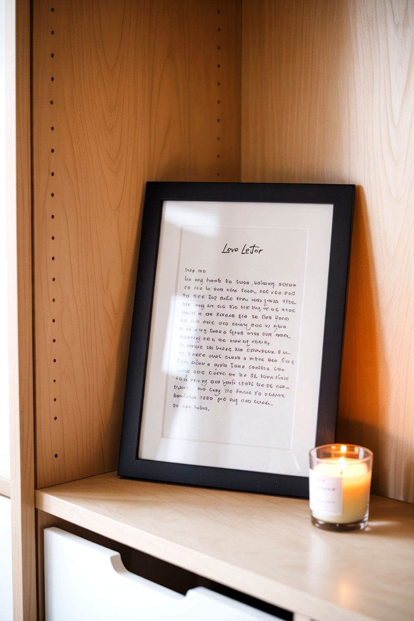Framed Love Letter - 25 Valentine's Day Closet Surprise Ideas