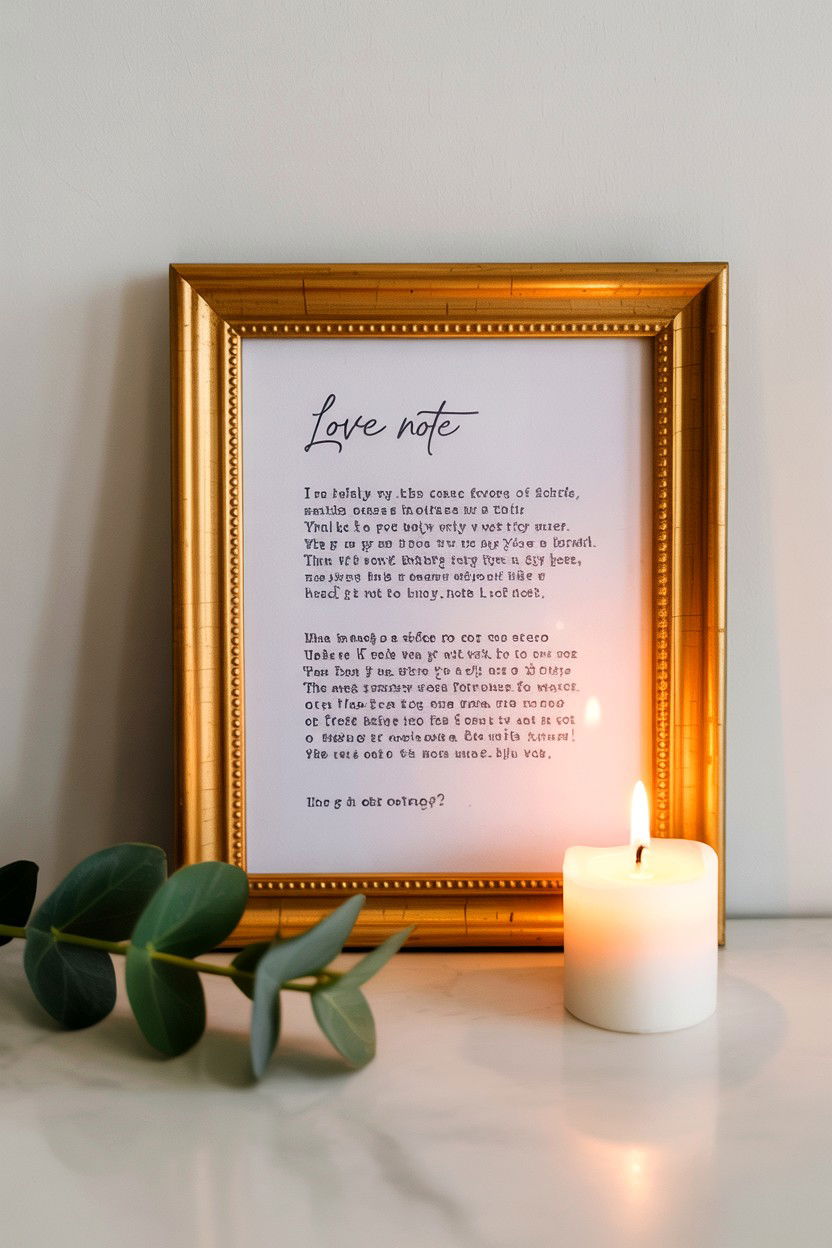 Framed Love Note - 25 Valentine's Day Doorbell Surprise Ideas