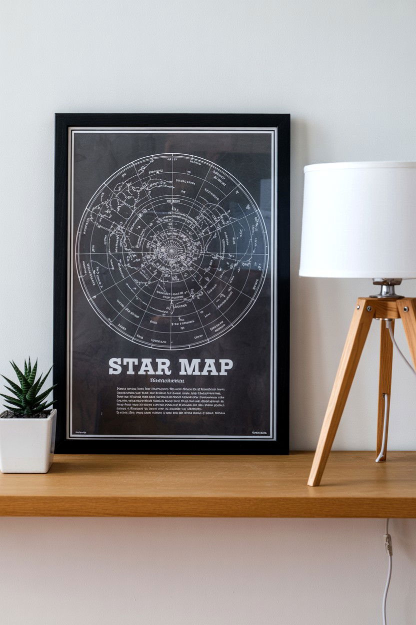 Framed star map - 25 Valentine's Day Gifts for Daughter
