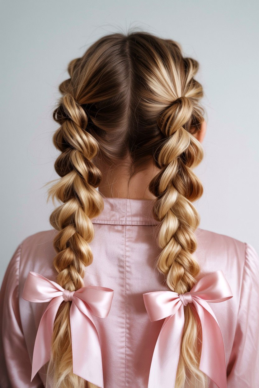 French Braid Pigtails - 25 Valentine's Day Braided Hairstyles