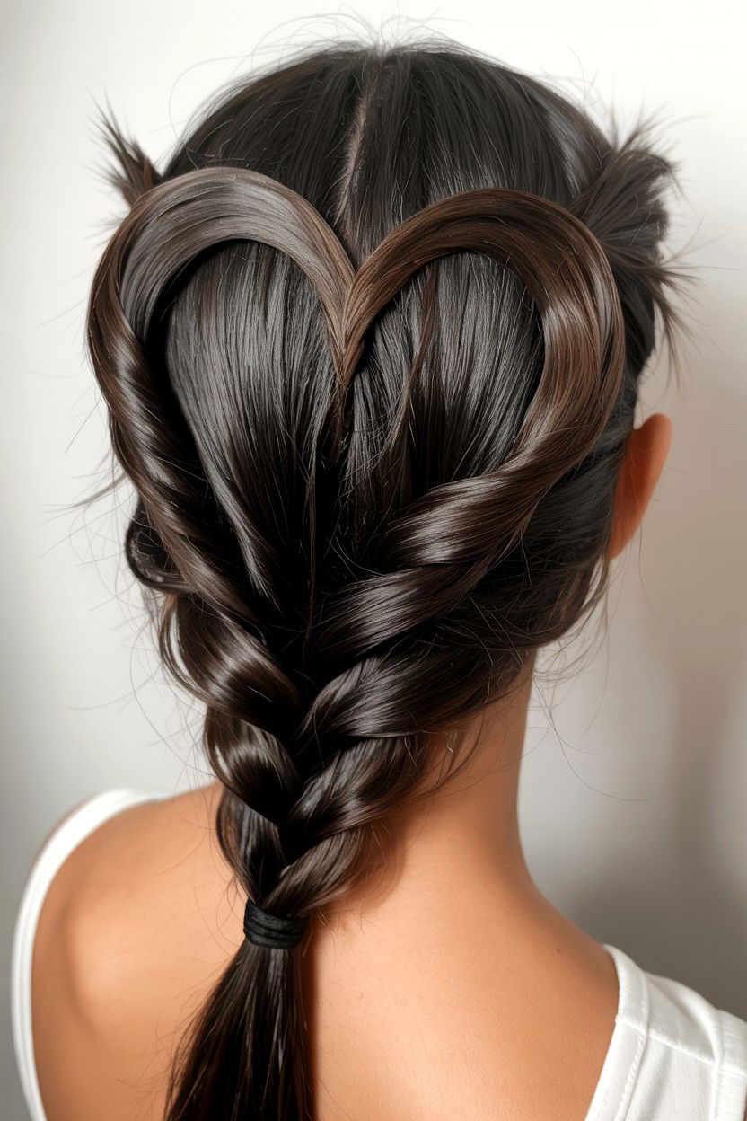 French Heart Braid - 25 Heart Braid Valentine's Day Ideas