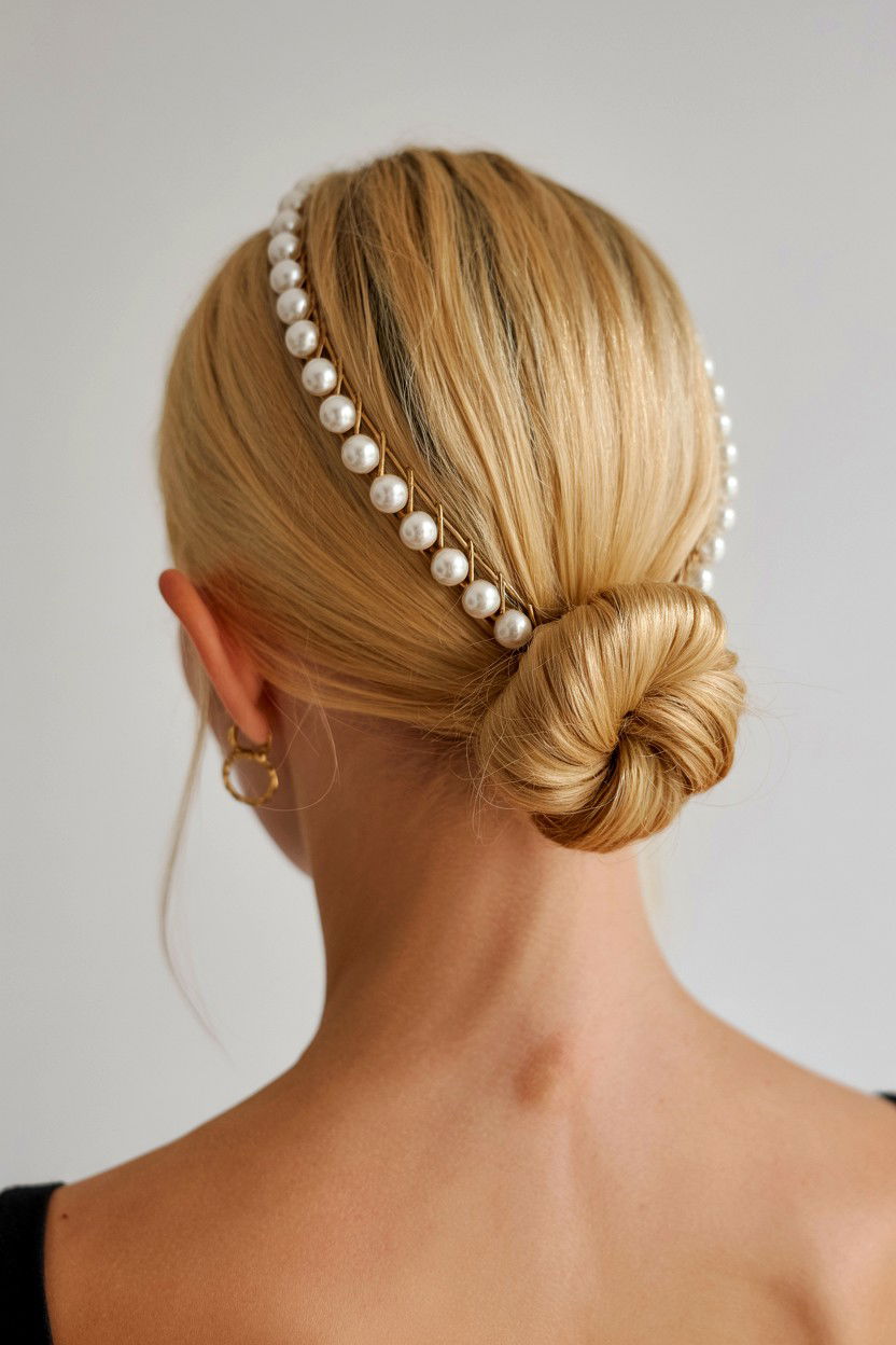 French Twist With Pearl Pins - 25 Valentine's Day Updo Ideas