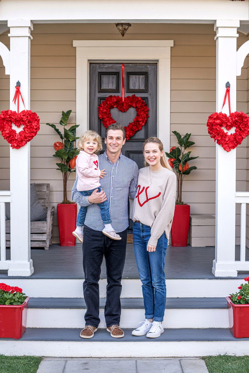 Front Porch Decor - 25 Valentine's Day Family Photo Ideas