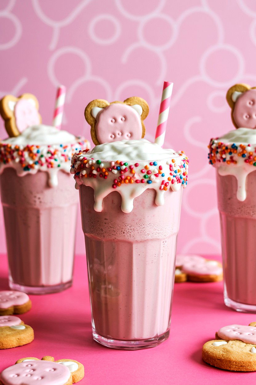 Frosted Animal Cookie Milkshake - 25 Valentine's Day Milkshake Ideas