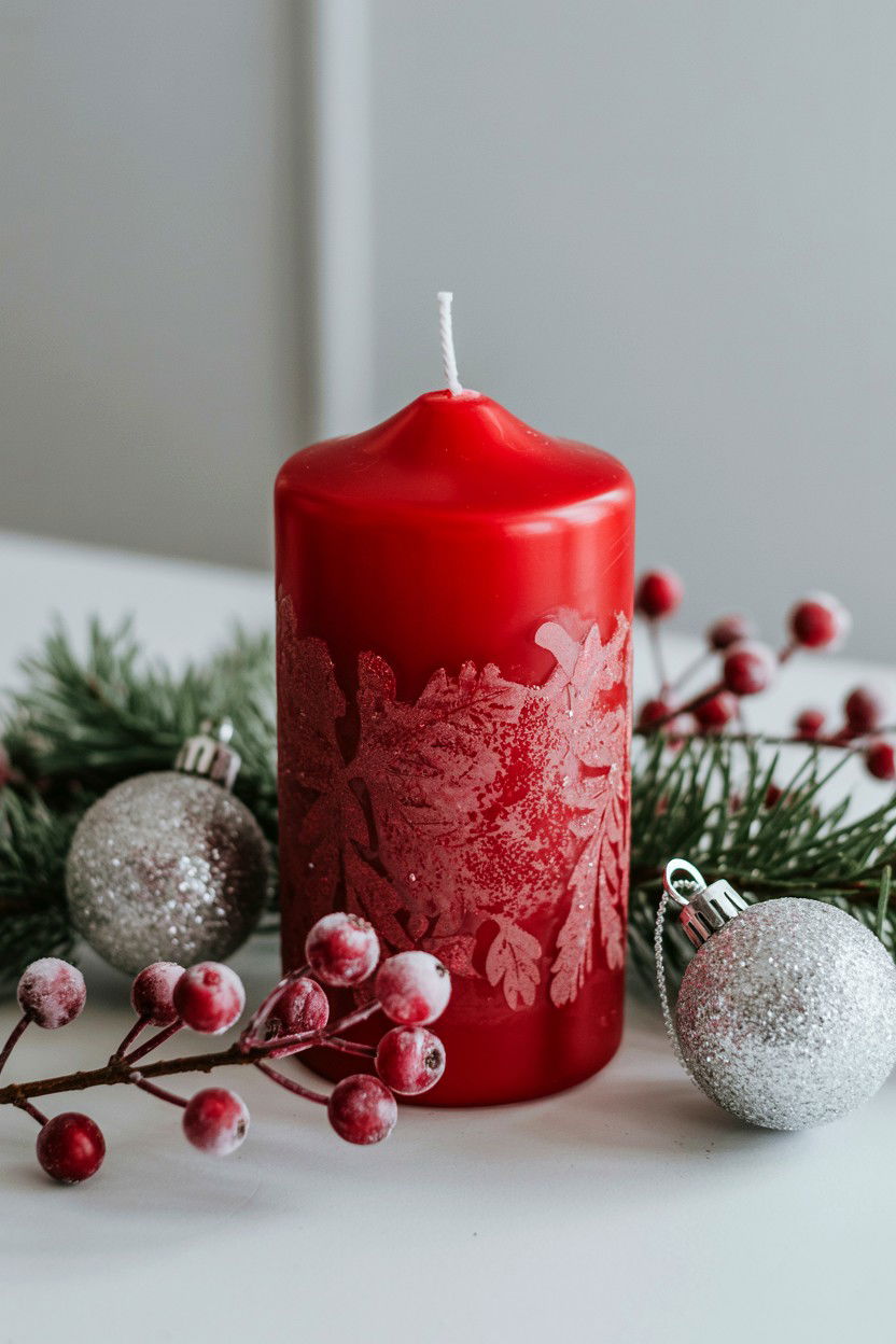 Frosted Cranberry Red Candle - 25 Valentine's Day Scented Candle Ideas