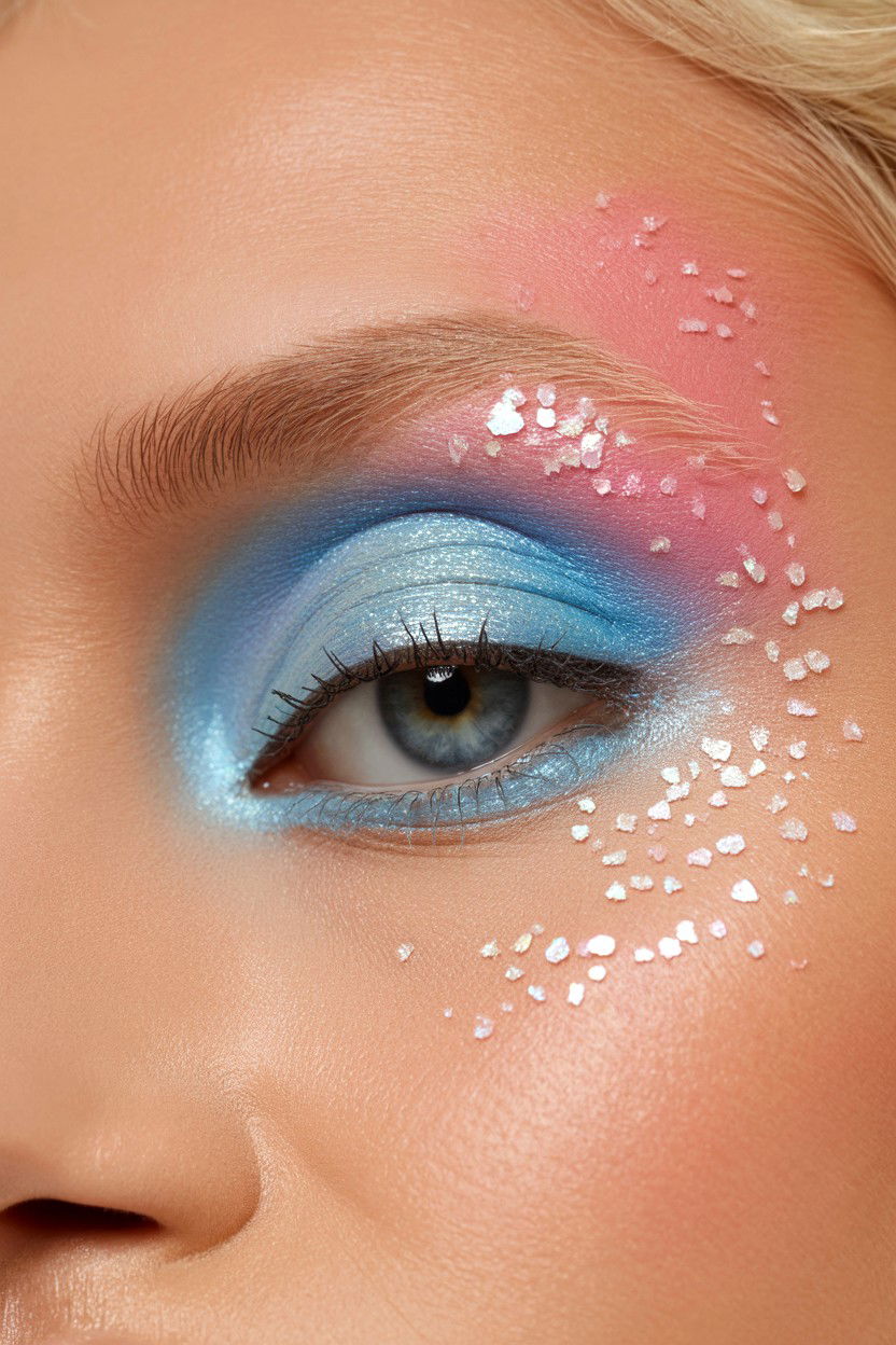 Frosted Eyeshadow - 25 Coquette Valentine's Day Makeup Ideas