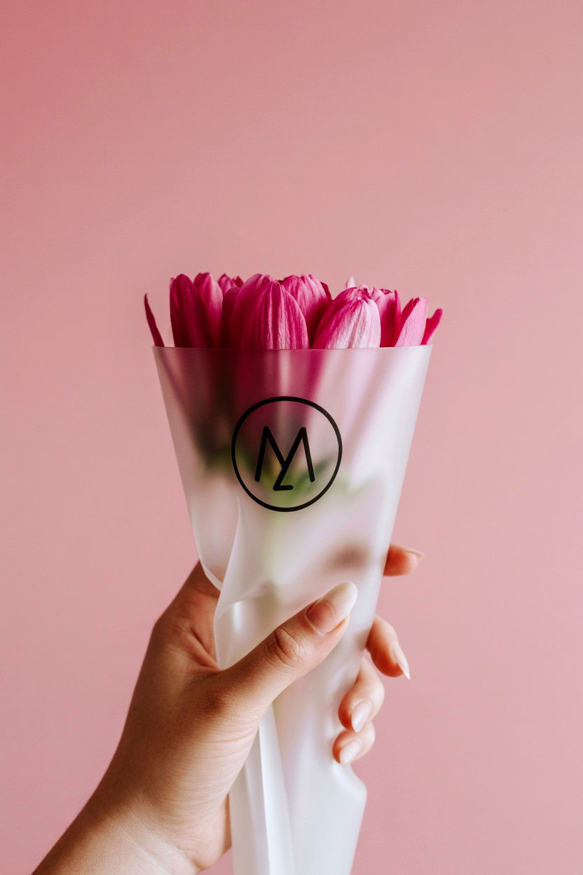 Frosted Plastic Flower Sleeve - 25 Valentine's Day Flower Wrapping Ideas