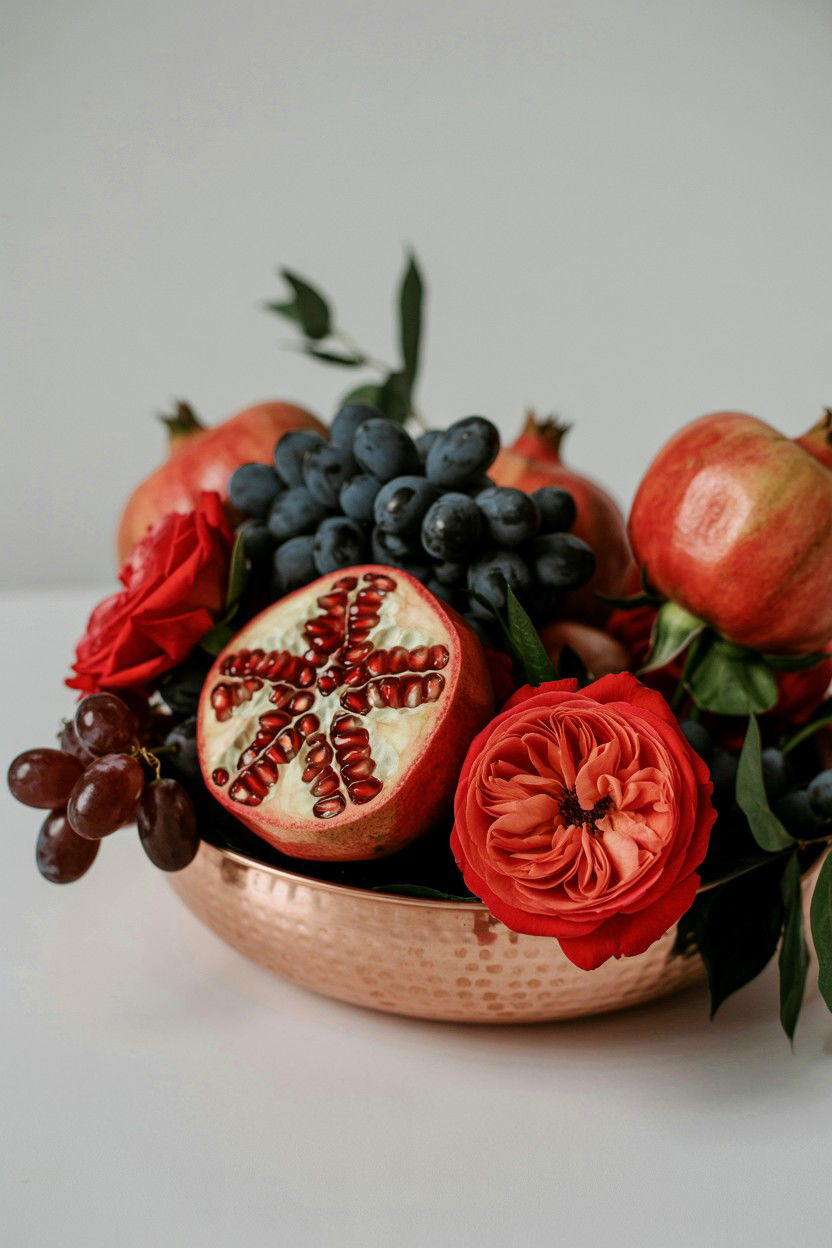 Fruit and flower centerpiece - 25 Valentine's Day Centerpiece Ideas