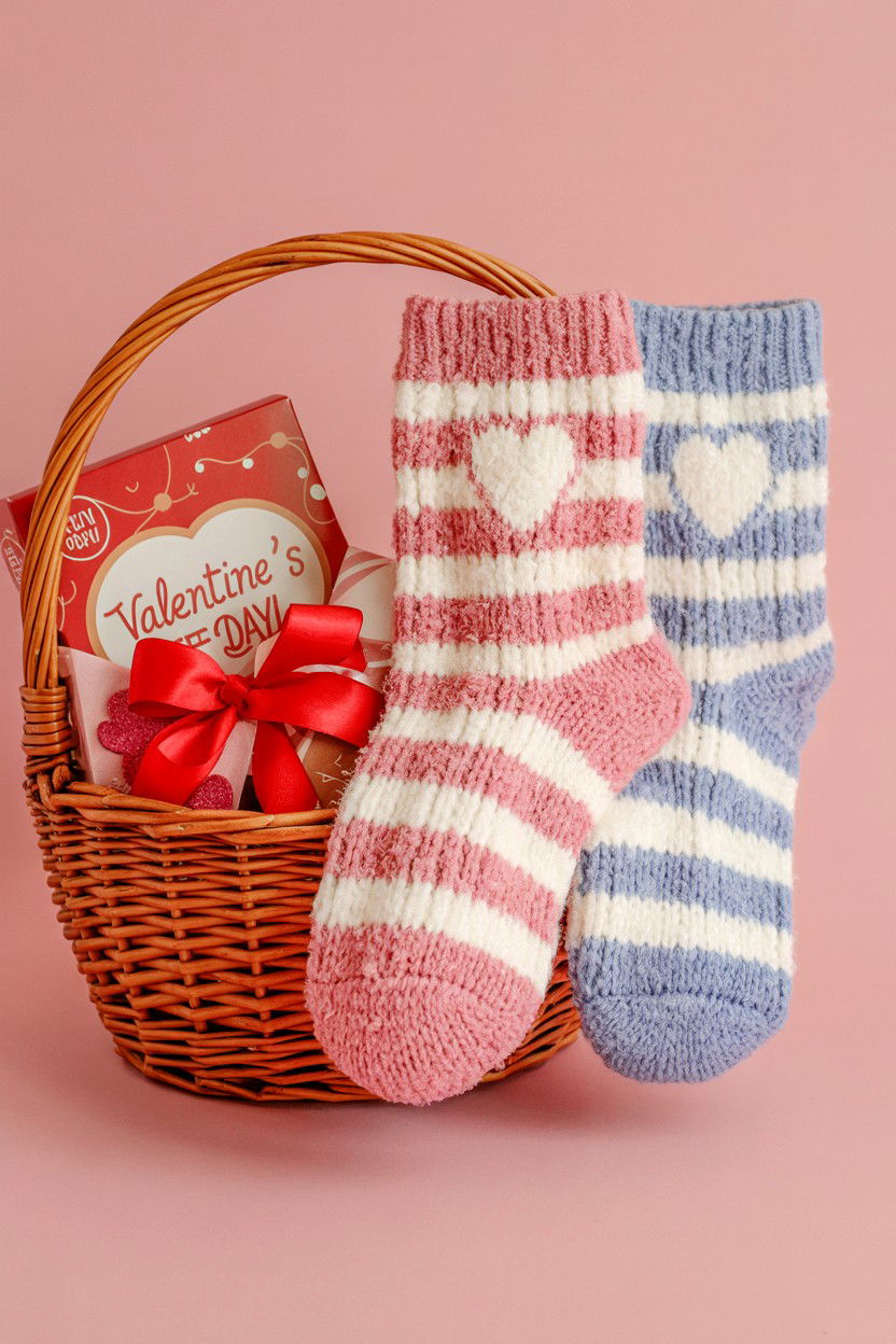 Fuzzy Socks - 25 Valentine's Day Gift Basket Filler Ideas
