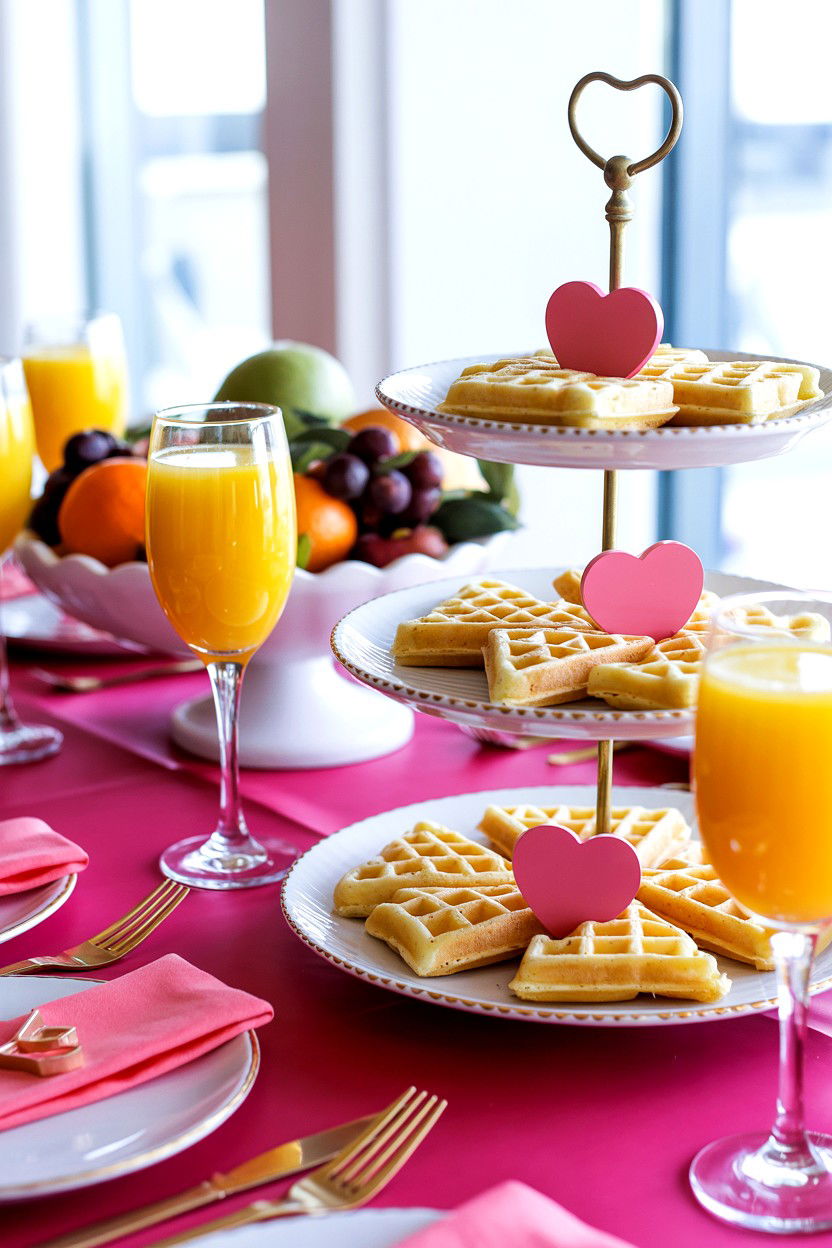 Galentines Brunch Table - 25 Valentine's Day Party Table Ideas