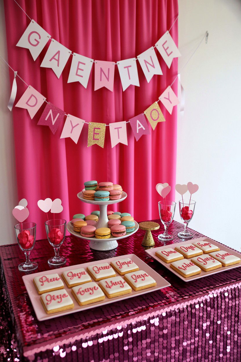 Galentines day treat station - 25 Valentine's Day Dessert Table Ideas