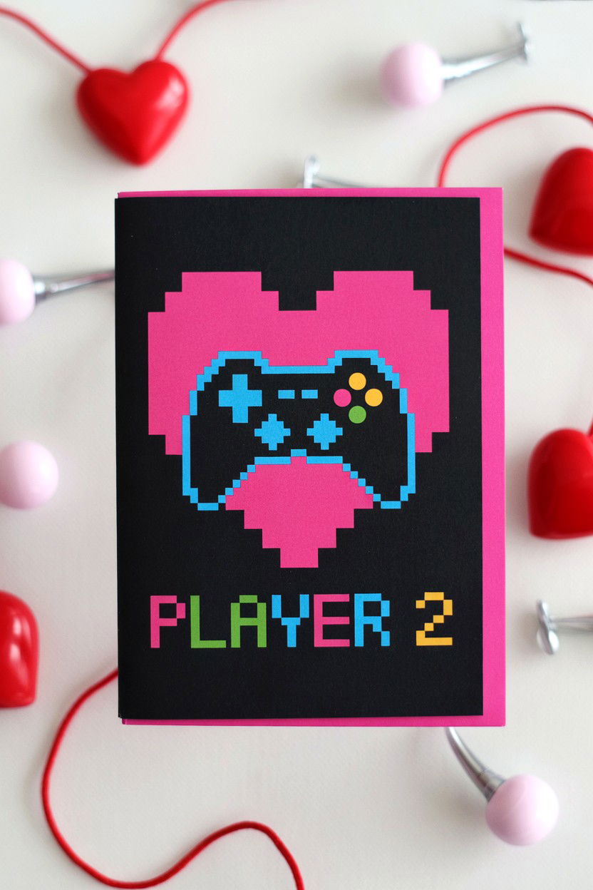 Gamer Valentine Card - 25 Valentine's Day Card Ideas for Boyfriend