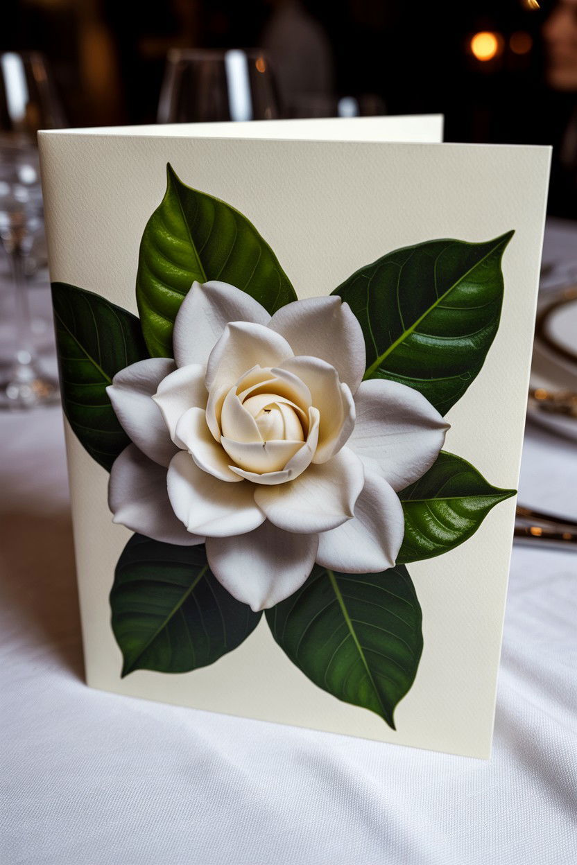 Gardenia Card - 25 Floral Valentine's Day Card Ideas