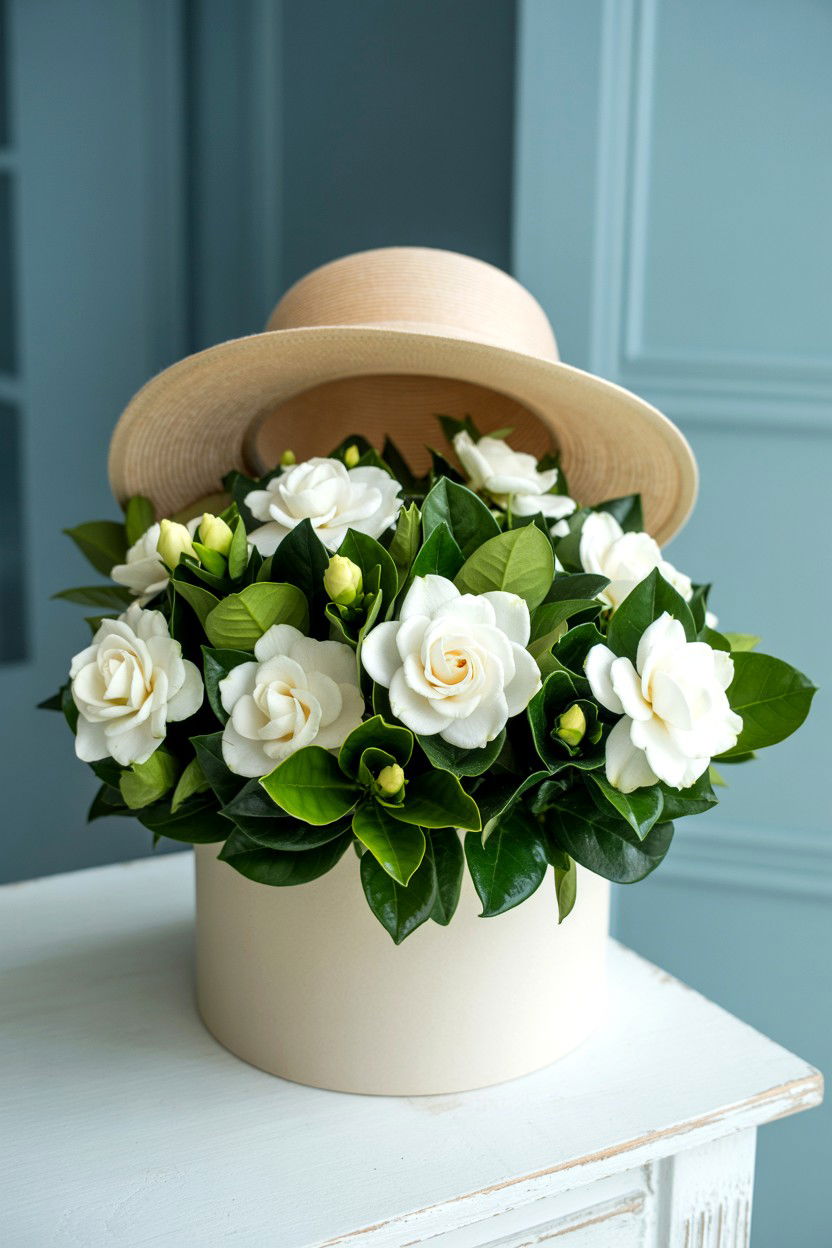 Gardenia Flower Box - 25 Valentine's Day Flower Arrangement Ideas