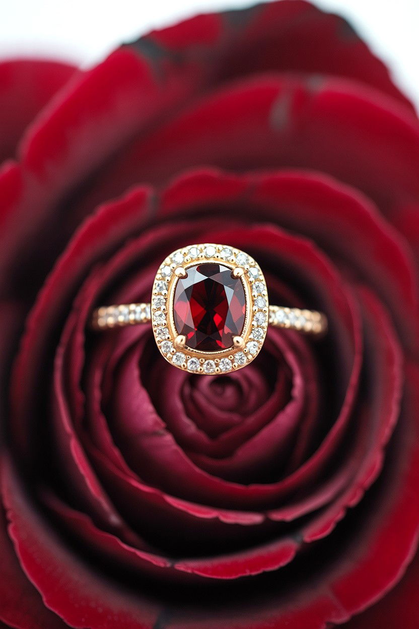 Garnet Birthstone Ring - 25 Valentine's Day Ring Ideas