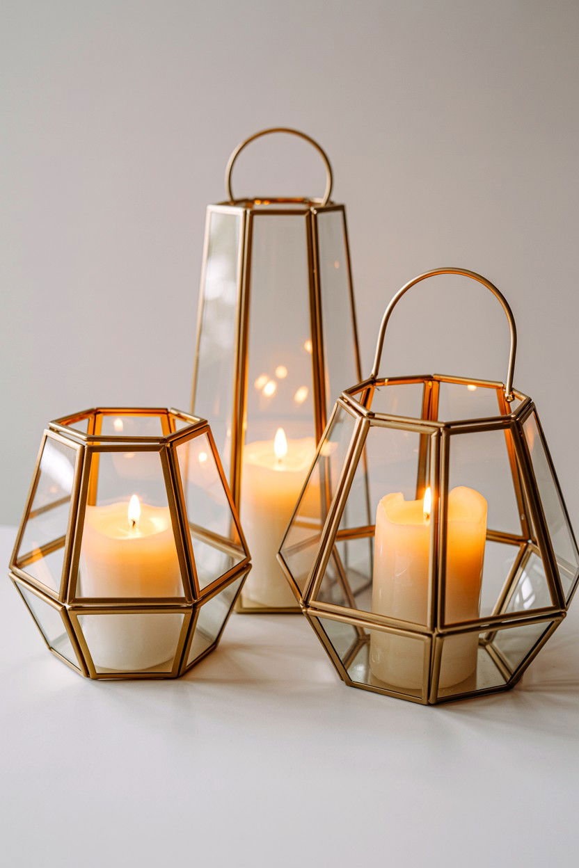 Geometric Candle Lanterns - 25 Valentine's Day Candle Centerpiece Ideas