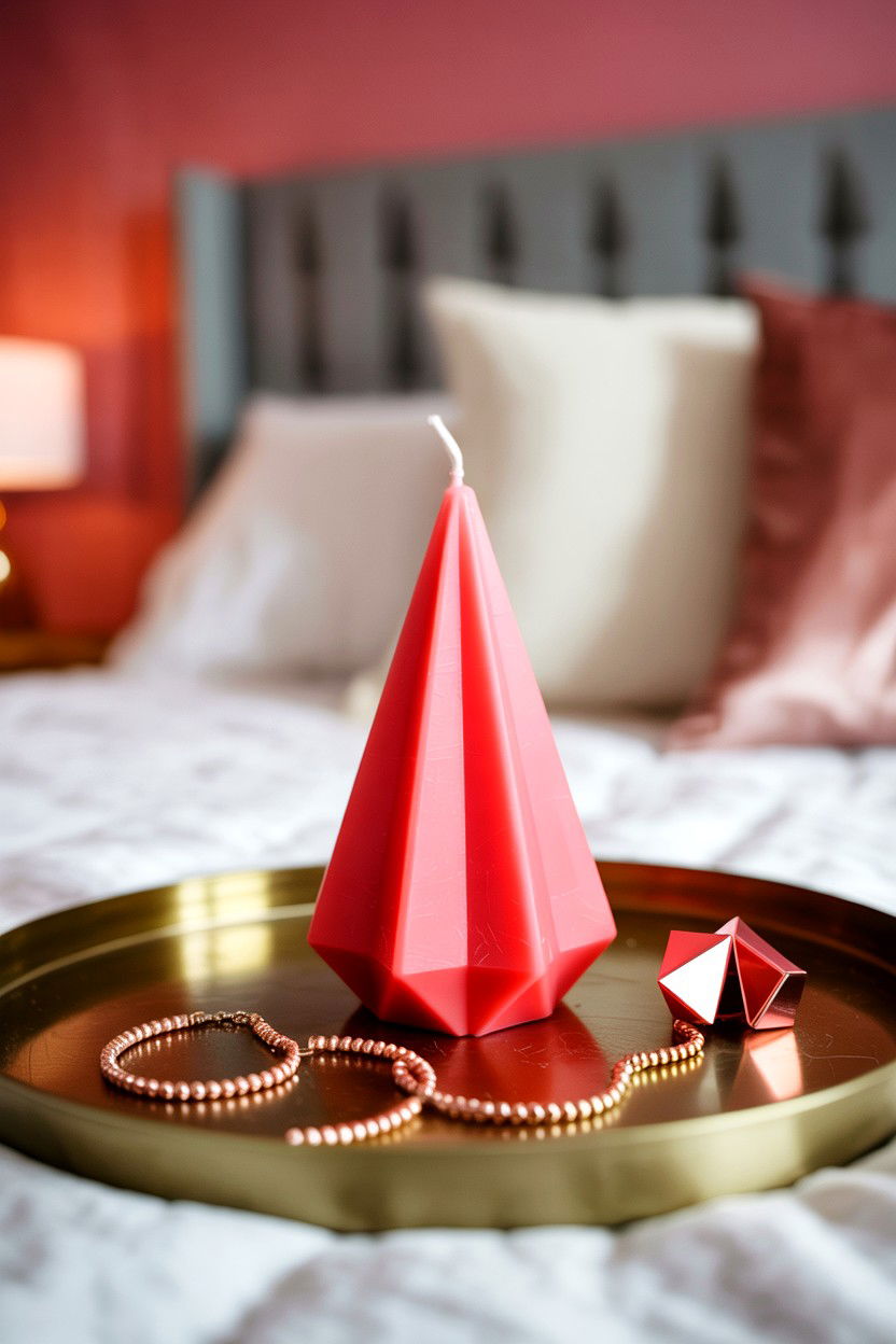 Geometric Candle - 25 Valentine's Day Candle Ideas