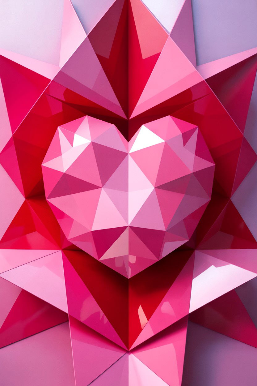 Geometric Heart Art - 25 Valentine's Day Canvas Art Ideas