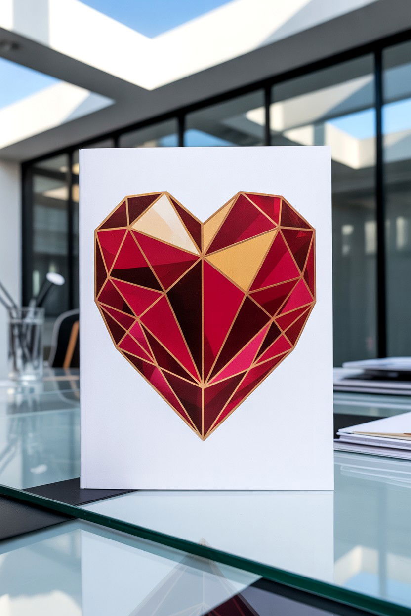 Geometric Heart Card - 25 Elegant Valentine's Day Card Ideas