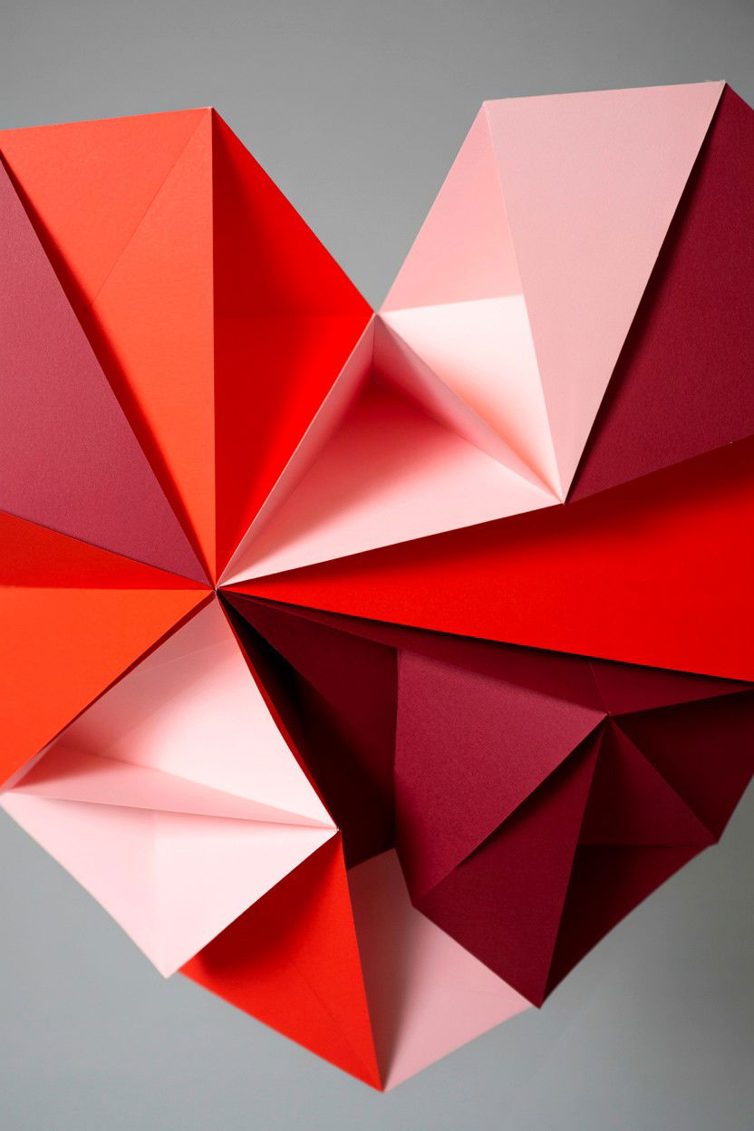 Geometric Paper Heart - 25 Easy Valentine's Day Card Ideas