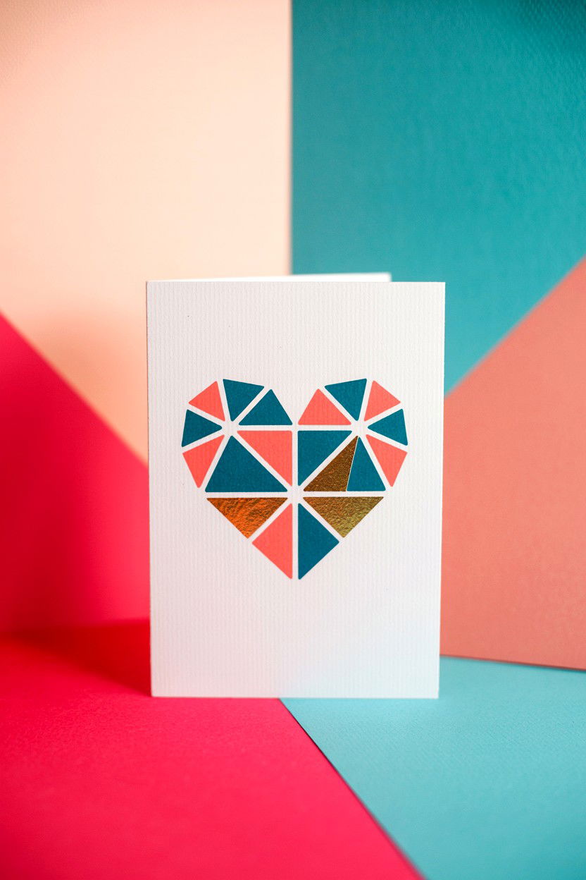 Geometric Valentine Card - 25 Handmade Valentine's Day Cards