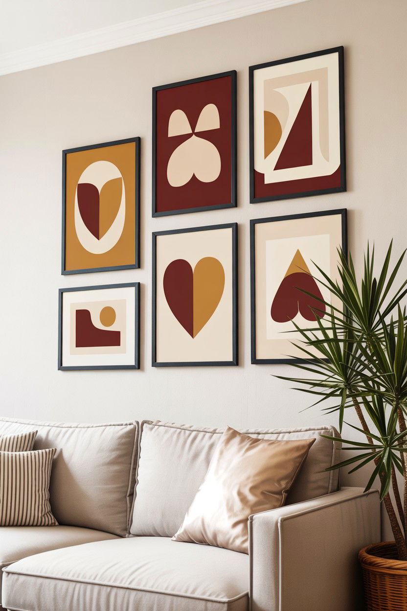 Geometric Wall Art - 25 Modern Valentine's Day Decor Ideas
