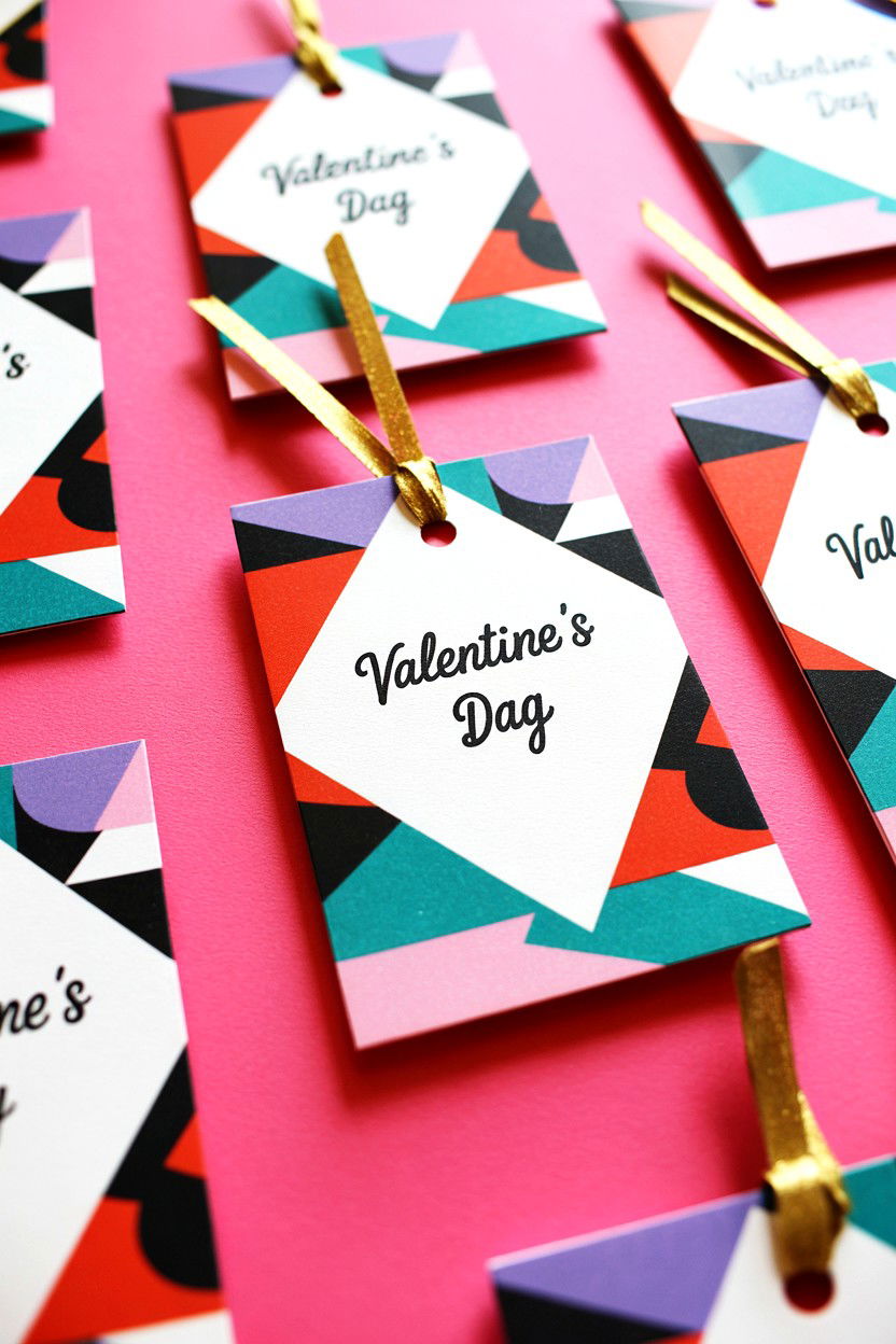 Geometric gift tags - 25 Valentine's Day Gift Tag Ideas