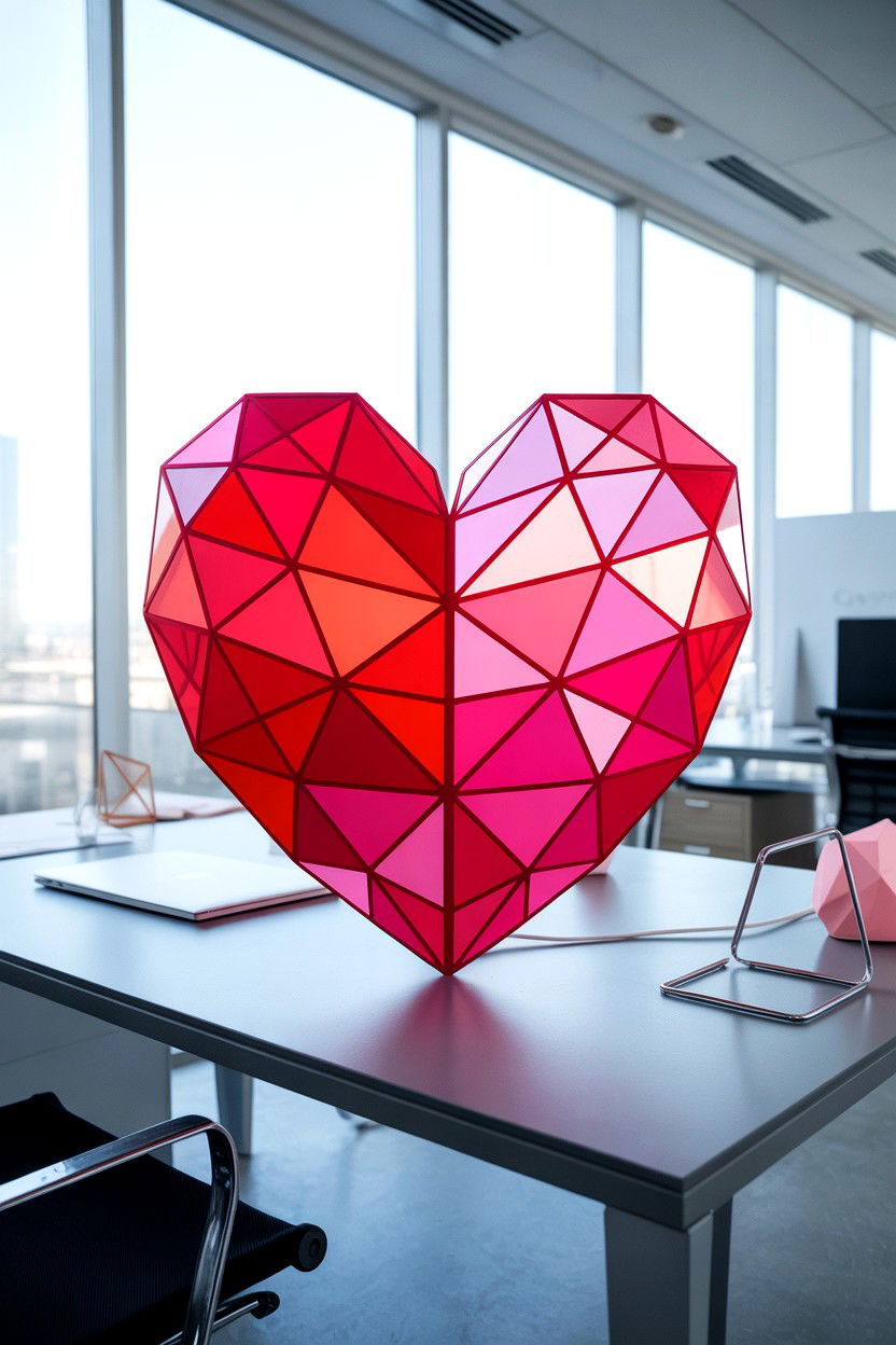 Geometric heart valentine card - 25 Cute Valentine's Day Card Ideas