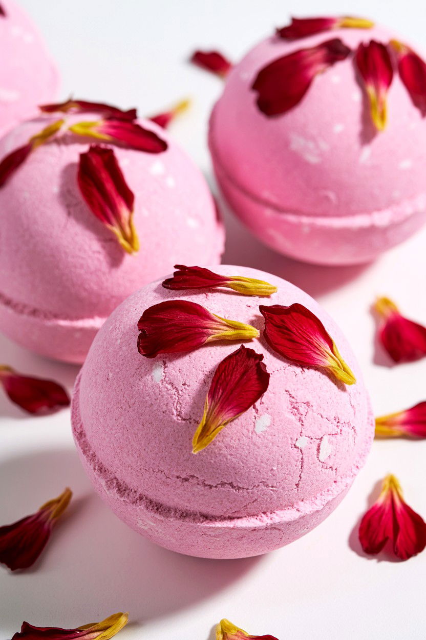 Geranium Bath Bombs - 25 Valentine's Day Essential Oil Ideas