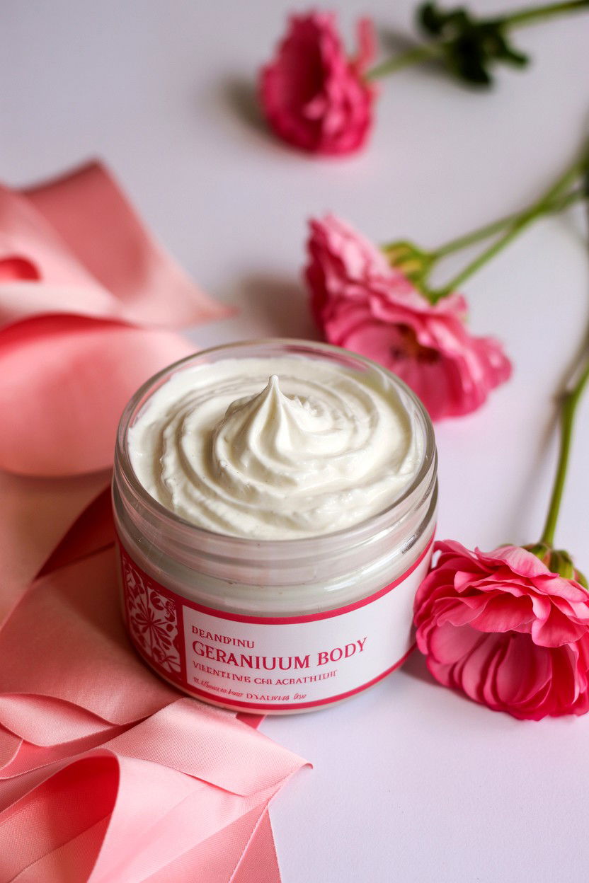 Geranium Body Butter - 25 Valentine's Day Aromatherapy Ideas