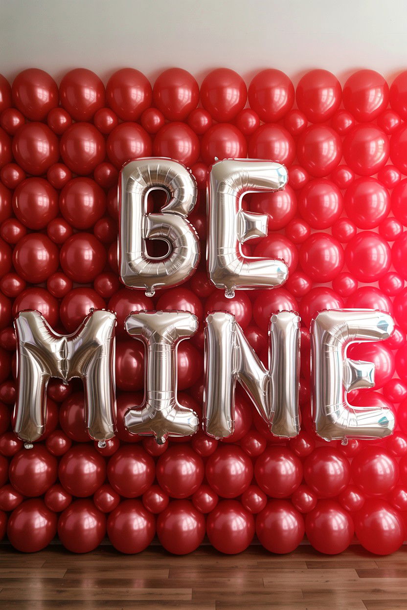Giant Balloon Letters Wall - 25 Valentine's Day Balloon Wall Ideas