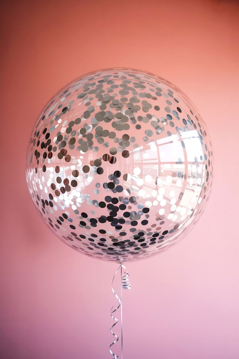 Giant Clear Confetti Balloon - 25 Valentine's Day Confetti Balloon Ideas