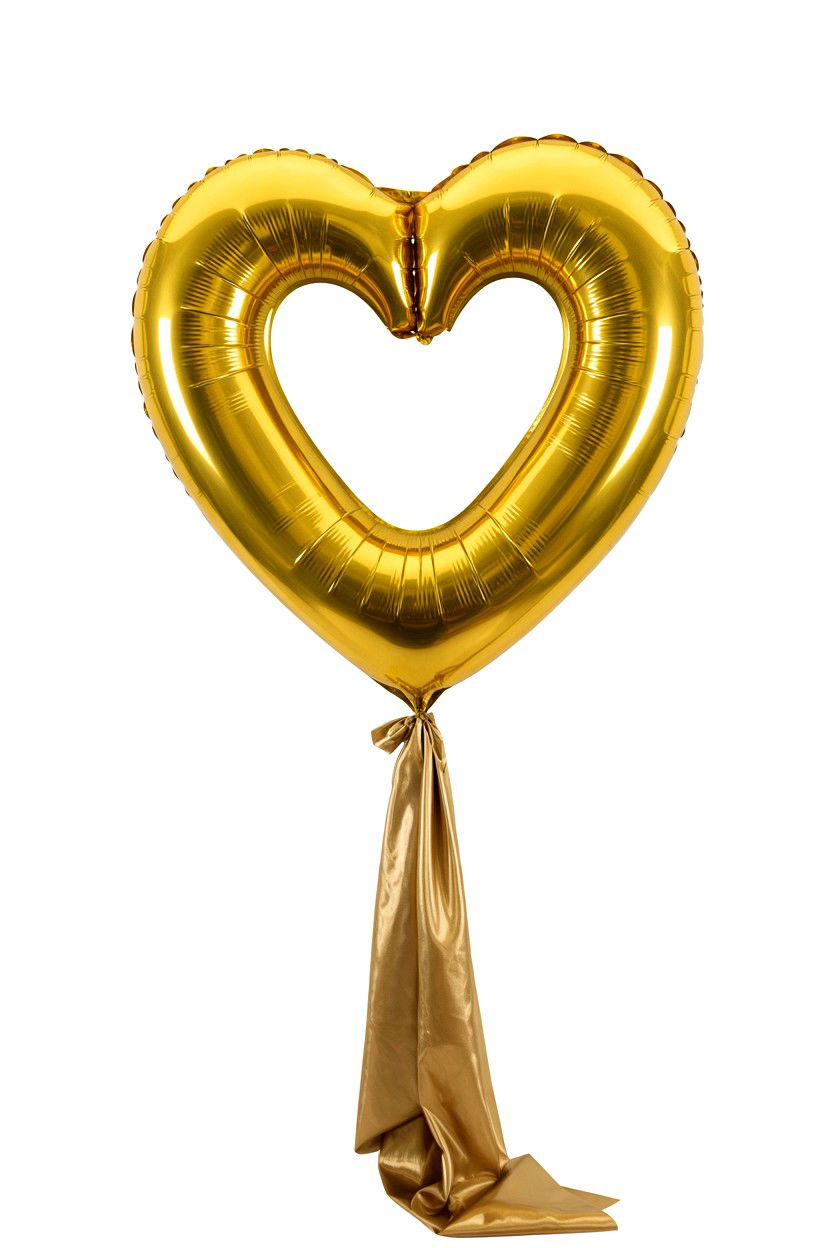 Giant Gold Heart Balloon - 25 Valentine's Day Gold Balloon Ideas