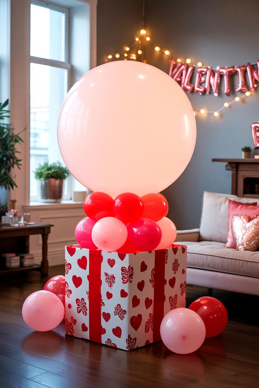 Giant LED Balloon Surprise Box - 25 Valentine's Day LED Balloon Ideas