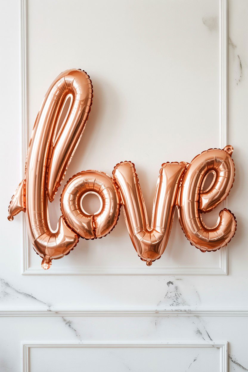 Giant Love Script Balloon - 25 Valentine's Day Party Balloon Ideas