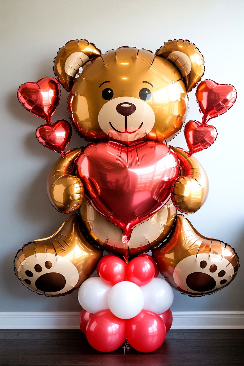 Giant Teddy Bear Balloon - 25 Valentine's Day Balloon Ideas