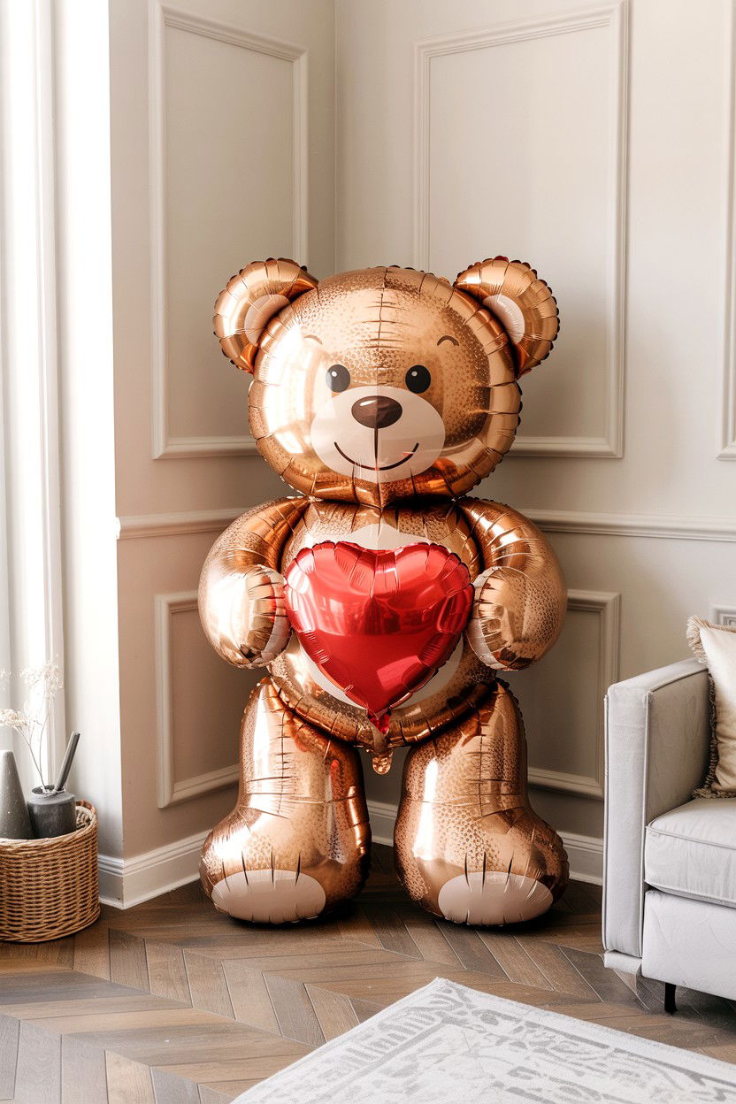 Giant Teddy Bear Foil Balloon - 25 Valentine's Day Foil Balloon Ideas