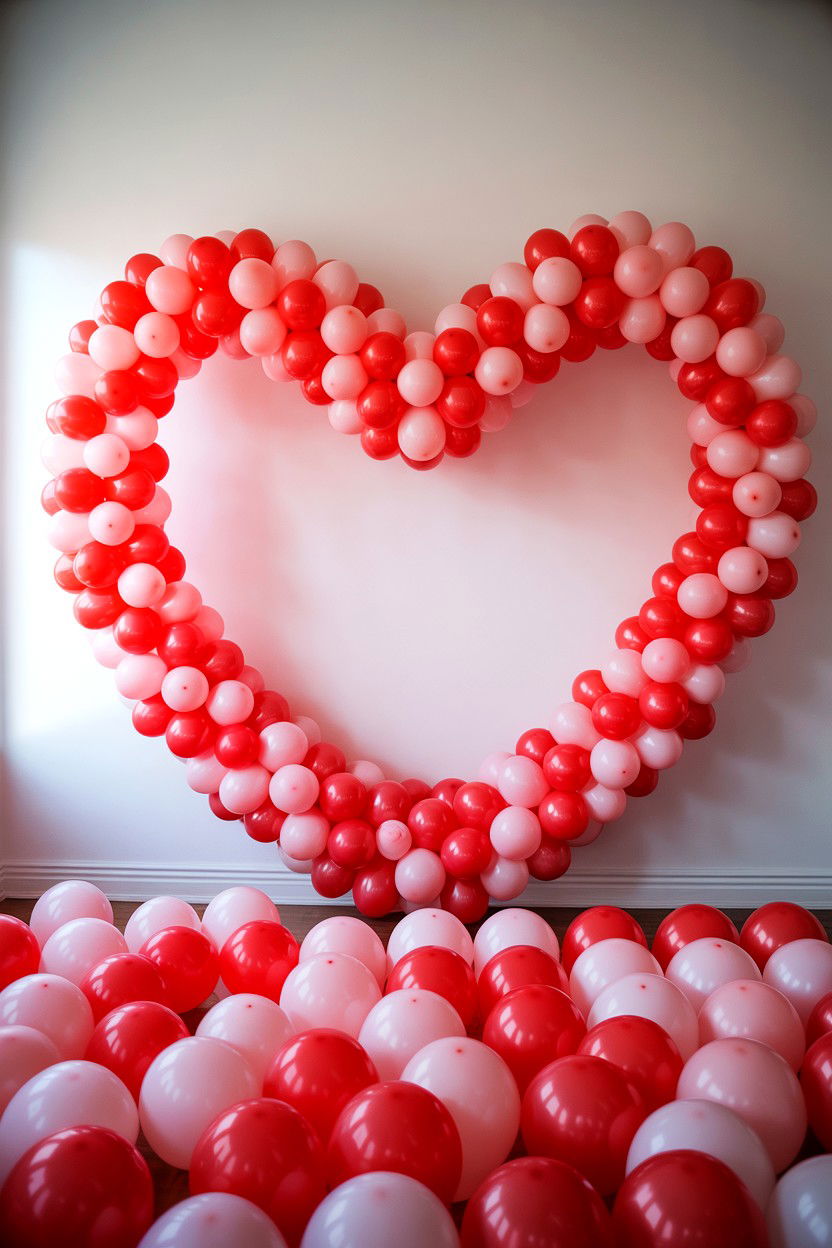 Giant heart balloon arch - 25 Valentine's Day Balloon Arch Ideas